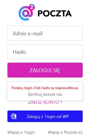 o2.pl logowanie|Komunikaty logowania